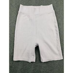 Nasty Gal White Ribbed Legging Shorts Women's XS Biker Style